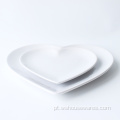Grés fino 16pcs forma de coração cor vidrada em utensílios de jantar